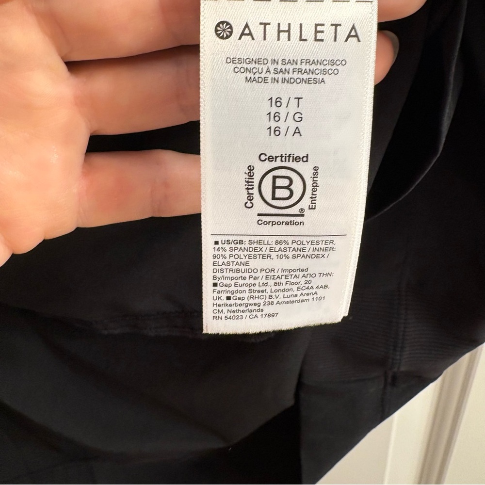 TALL Athleta Brooklyn Black Skort with Functional Pockets 16 Tall - Picture 8 of 12